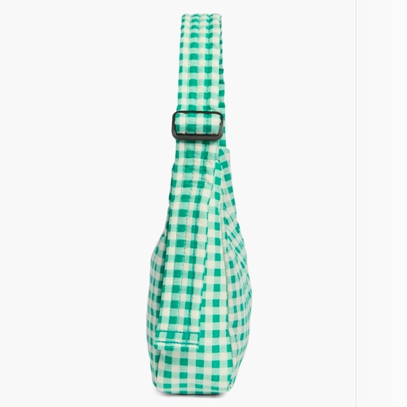 BAGGU Mini Nylon Shoulder Bag Green Gingham - Picture 4 of 7